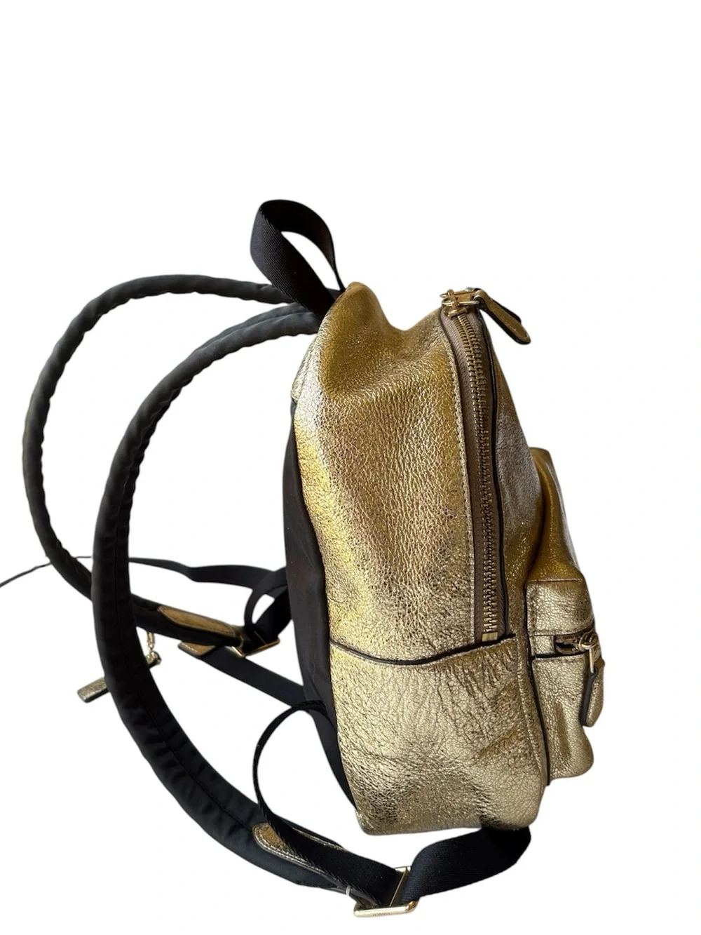 Coach Mini Charlie Backpack Gold Crinkle - Picture 6 of 11